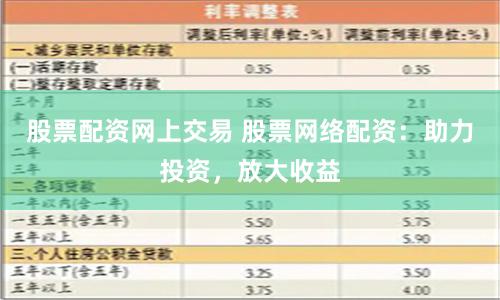 股票配资网上交易 股票网络配资:助力投资,放大收益